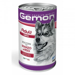 GEMON DOG CHUNKS MAXI BEEF suņu konservi Liellops, rīsi 1.25kg